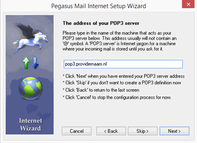 Pegasus Mail Internet Setup Wizard